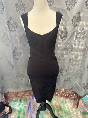 Guess Black Midi Bandage Dress